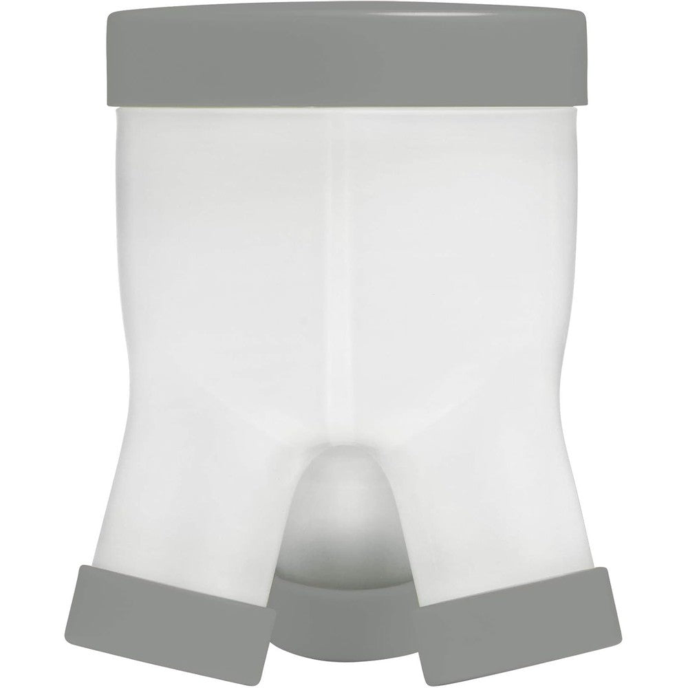Boon Tripod Baby Formula Container Gray front view showing three-legged storage design.