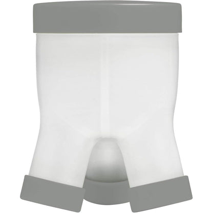 Boon Tripod Baby Formula Container Gray front view showing three-legged storage design.