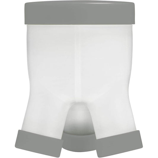 Boon Tripod Baby Formula Container Gray front view showing three-legged storage design.
