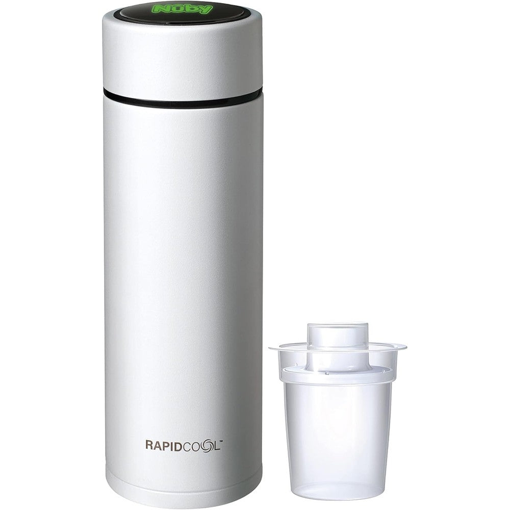 Nuby RapidCool Portable Baby Bottle Maker front view with digital lid