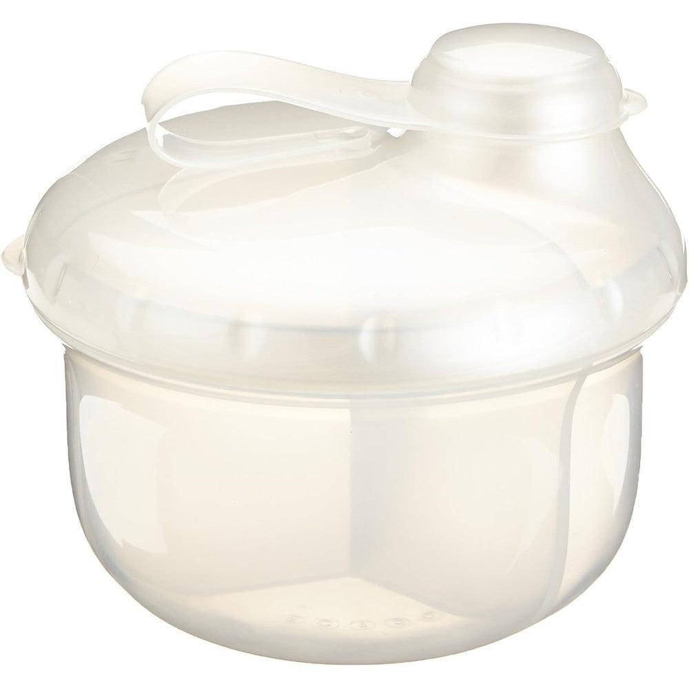 Nuby Milk Powder Dispenser front view showing three formula compartments