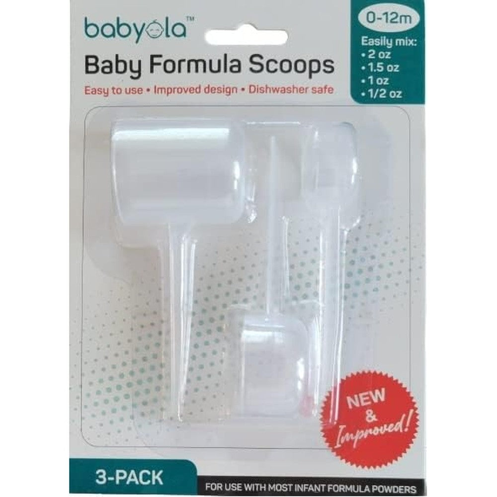 Babyola baby formula dispensing scoops three piece set front view