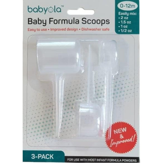 Babyola baby formula dispensing scoops three piece set front view