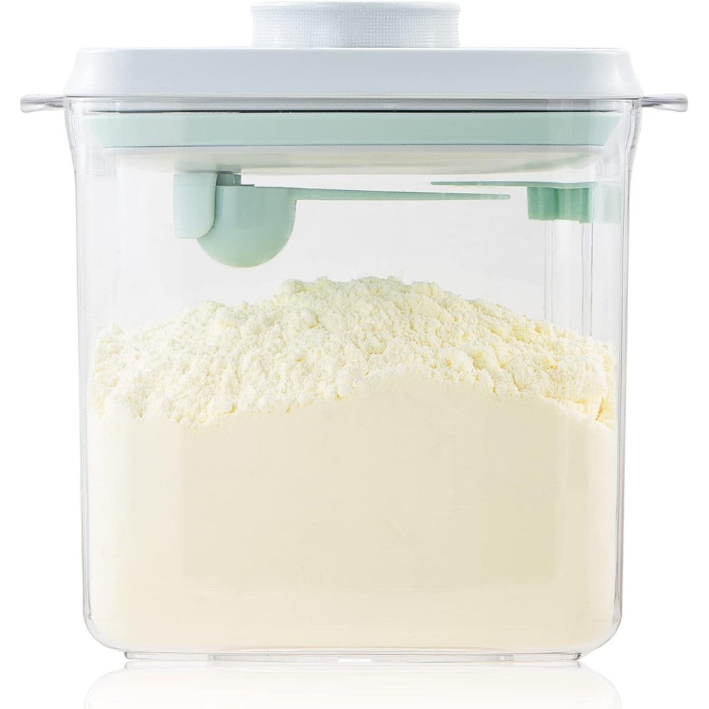 Tourdeus pop top milk powder formula container front view airtight baby dispenser