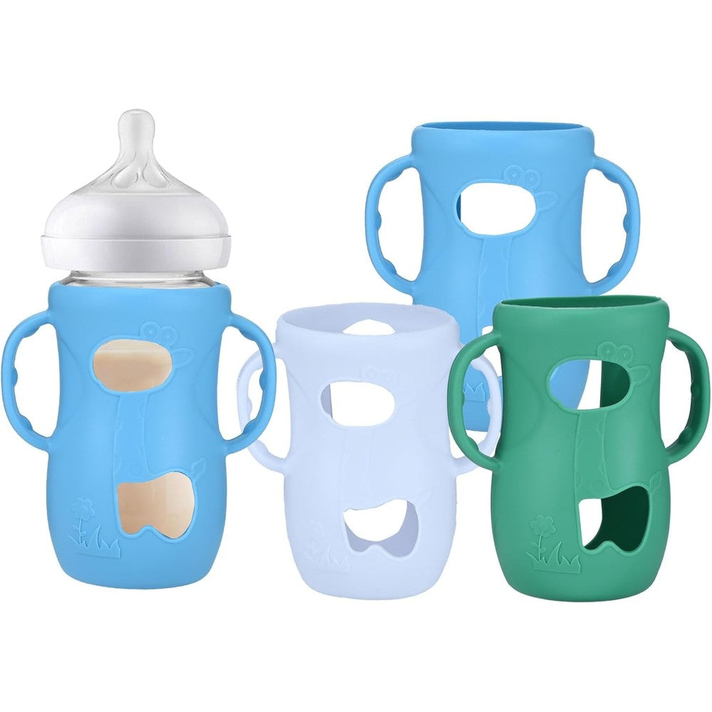 Huakener silicone sleeves for Philips Avent glass baby bottles front view