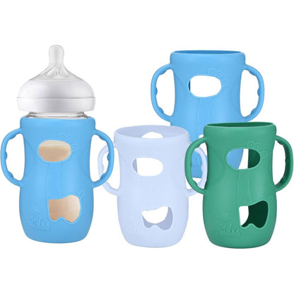 Huakener silicone sleeves for Philips Avent glass baby bottles front view