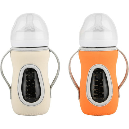 Beautyflier neoprene sleeve cover for 8 Ounce Philips Avent glass bottle front view