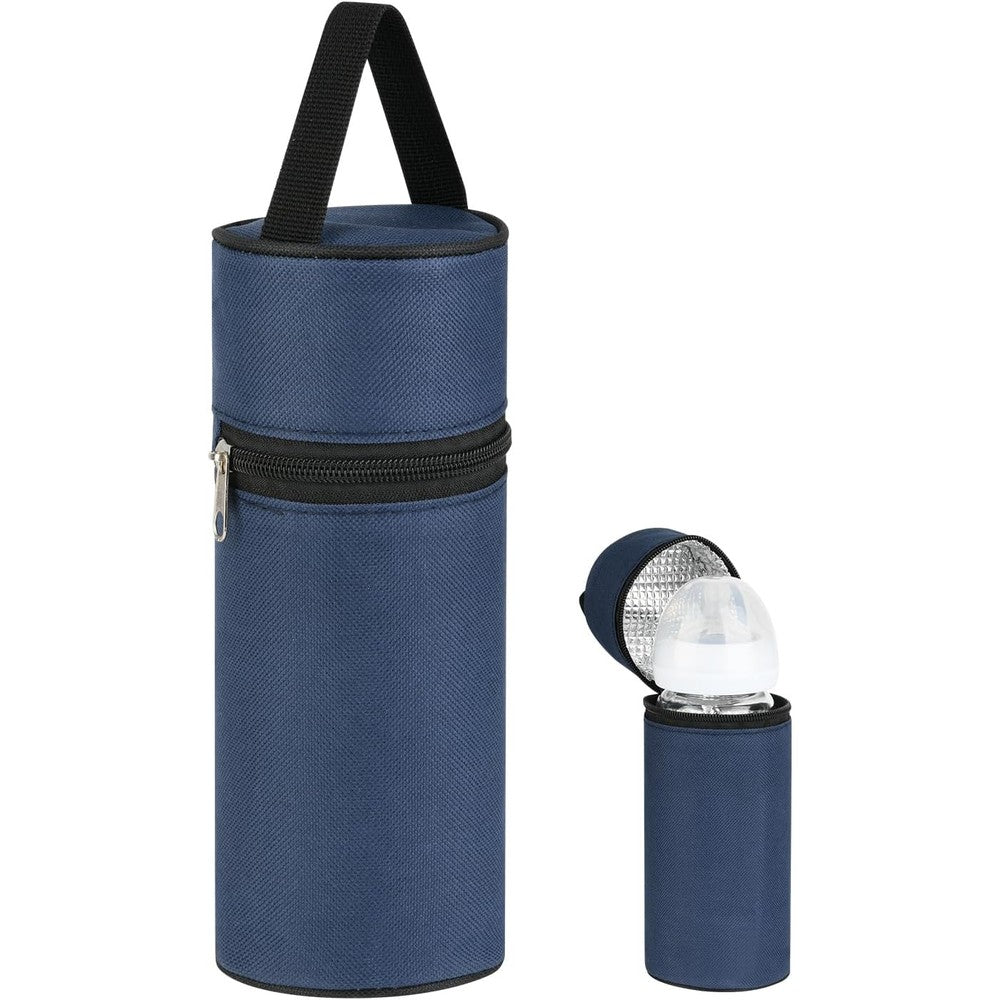 Beautyflier insulated baby bottle tote bag front view in deep blue