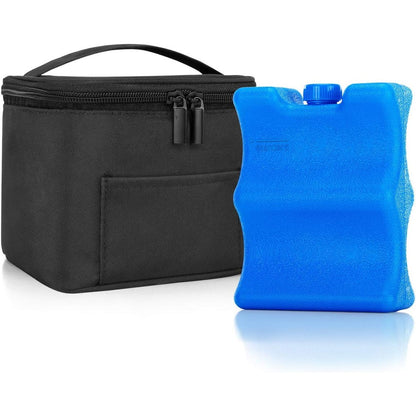 Teamoy black insulated breastmilk cooler bag front view
