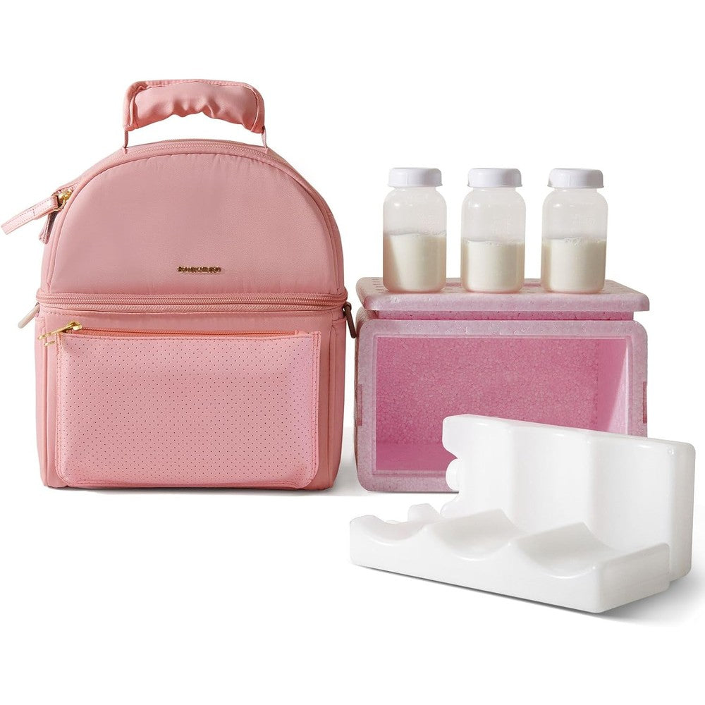 Sunveno Breast Milk Cooler Bag in pink front view