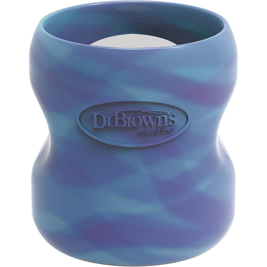 Dr. Brown's Options Plus wide neck glass bottle sleeve blue front view