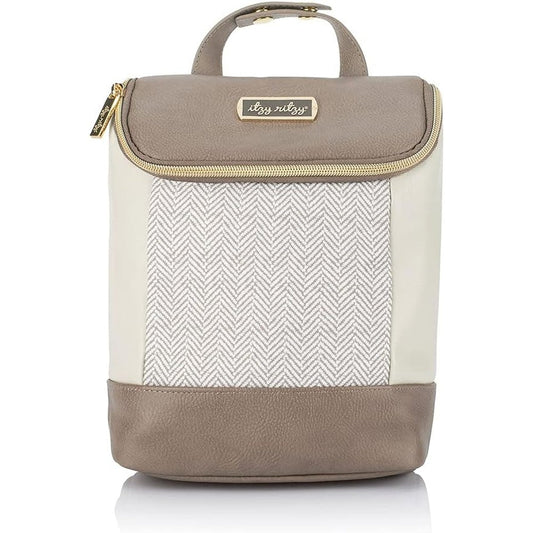 Itzy Ritzy insulated bottle bag in vanilla latte front view
