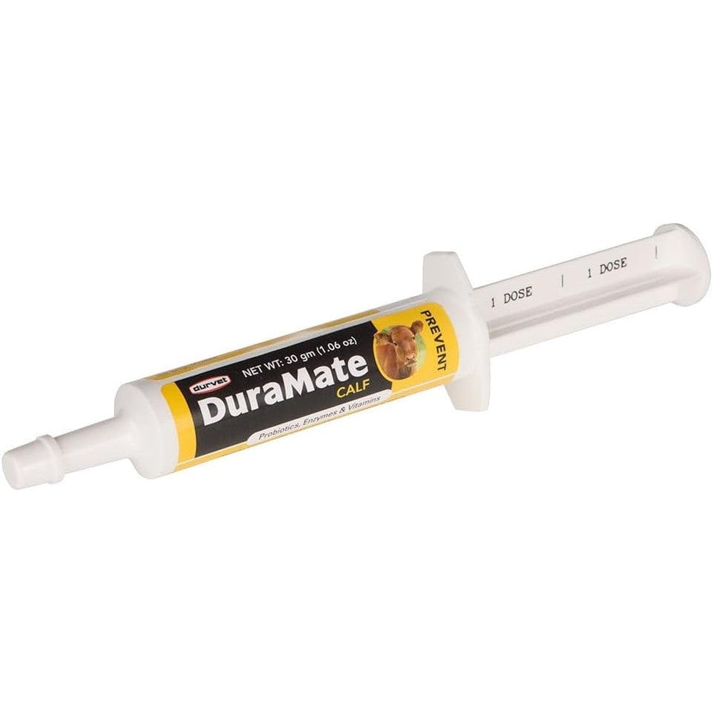 Durvet DuraMate Calf Paste 1.06 Ounce oral syringe front view for newborn cattle health
