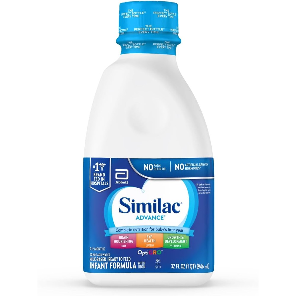 Similac Advance Ready to Feed Infant Formula 32 fluid ounce bottle front view