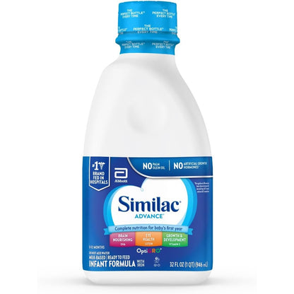 Similac Advance Ready to Feed Infant Formula 32 fluid ounce bottle front view