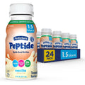 PediaSure Peptide 1.5 Cal Vanilla formula front packaging showcasing product labels.