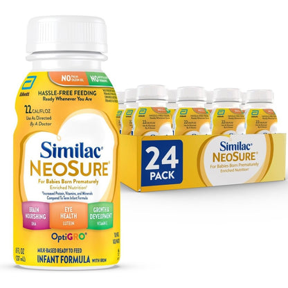 Similac NeoSure Premature Post Discharge Ready to Feed Formula twenty four pack front view for preemie catch up growth