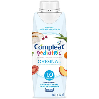 Compleat Pediatric Original 1.0 tube feeding formula front view pack of twenty four