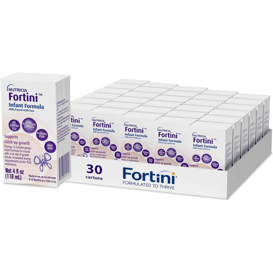 Nutricia Fortini Infant Formula front view packaging of ready to feed carton for infant growth support