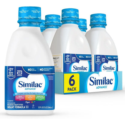 Similac Advance Infant Formula with Iron ready to feed bottles front view packaging