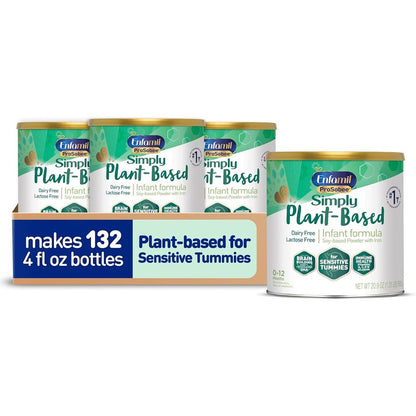 Enfamil Prosobee Plant Based Baby Formula 4 Count Pack Front View