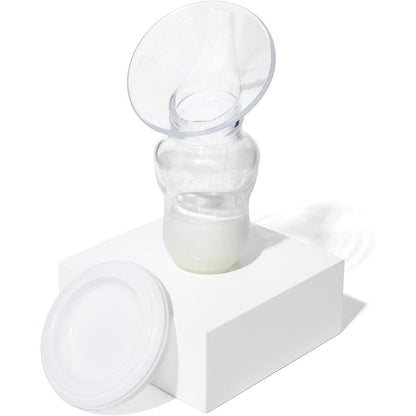 Motif Medical manual silicone breast pump front view clear portable breastfeeding pump