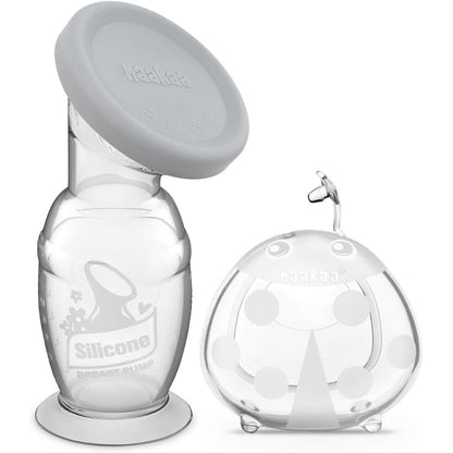 Haakaa manual breast pump and ladybug collector combo front view