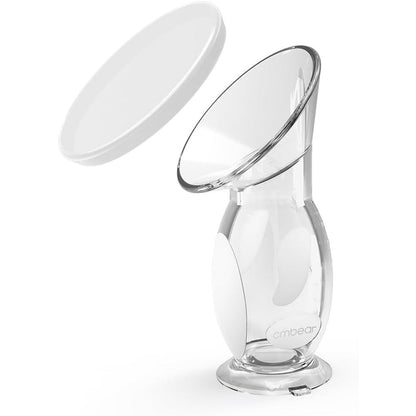CMBEAR silicone manual breast pump front view showing clear scale markings