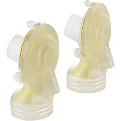 Medela Freestyle Spare Parts Kit front view showcasing two authentic breast shield connectors and membranes