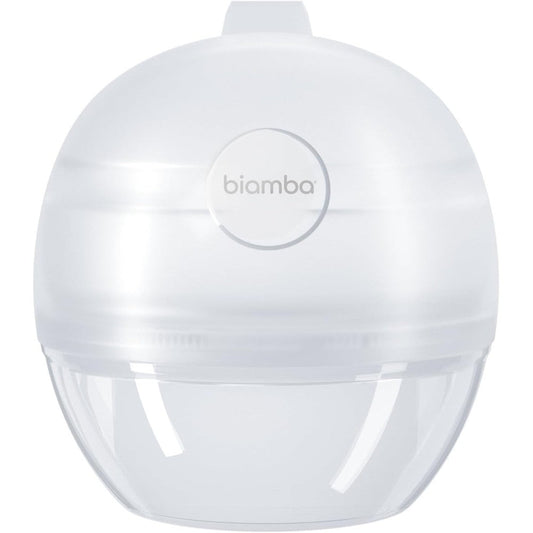 Biamba 2-in-1 Silicone Manual Breast Pump front view showcasing the wearable hands-free design.