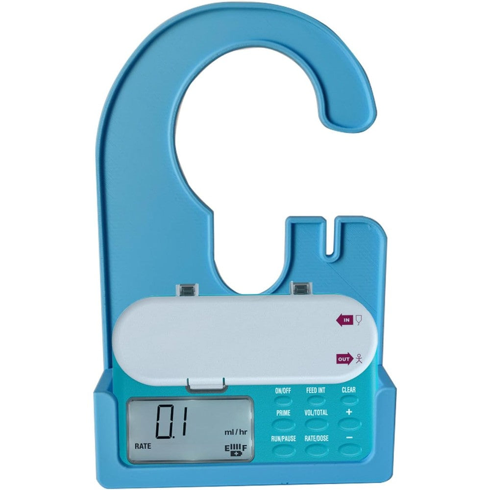 HelperKat G-Tube feeding pump organizer holder front view showcasing the compact portable stand design