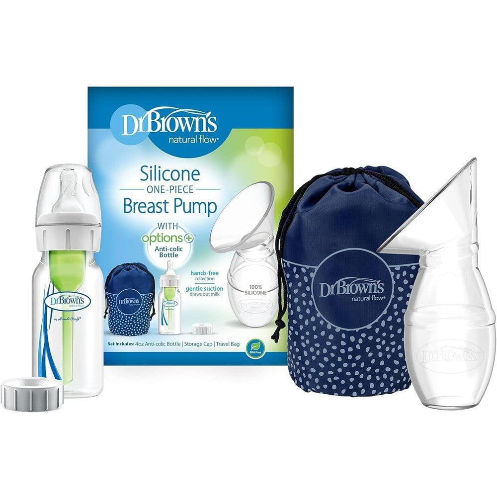 Dr. Brown's Silicone Breast Pump and hands-free milk collector front view
