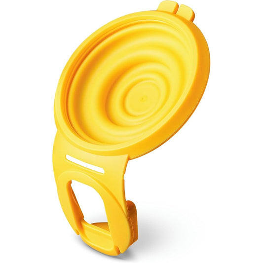 Medela Membranes for Hands-Free Collection Cups 2-pack front view showing authentic yellow silicone replacement diaphragms.