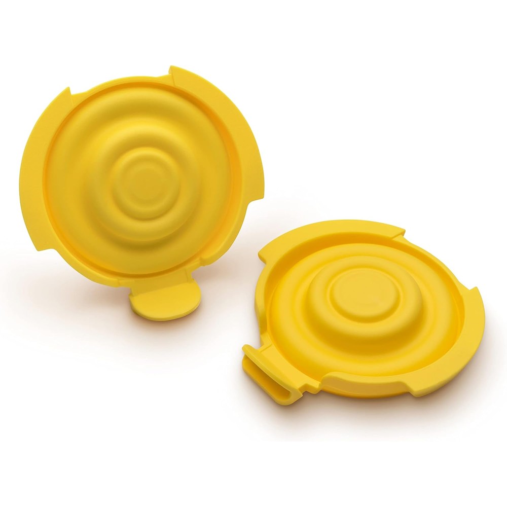 Medela PersonalFit Flex Replacement Membranes front view pack of two yellow silicone diaphragms
