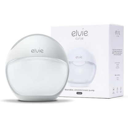 Elvie Curve manual wearable breast pump front view showing ergonomic silicone cup