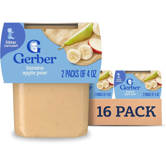 Gerber Stage 2 Banana Apple Pear Puree 16 Pack front view