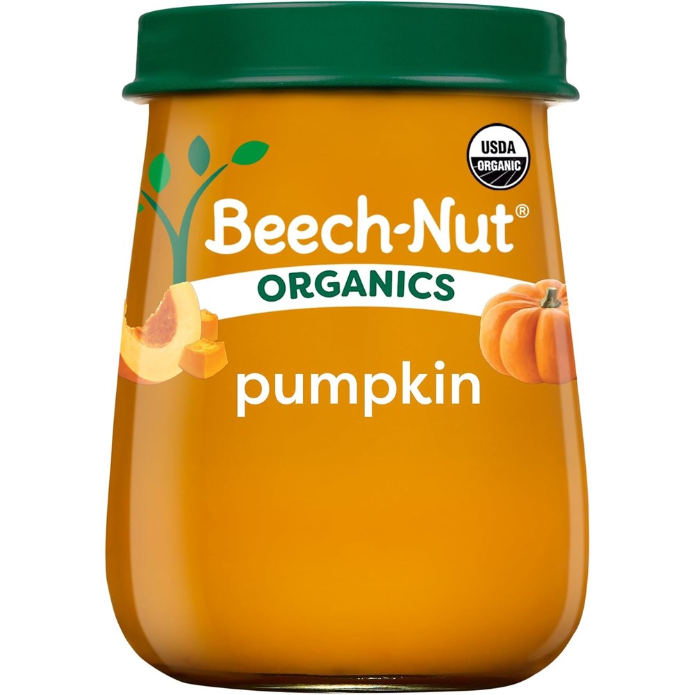 Beech-Nut Organics Stage 1 Pumpkin baby food jar front view
