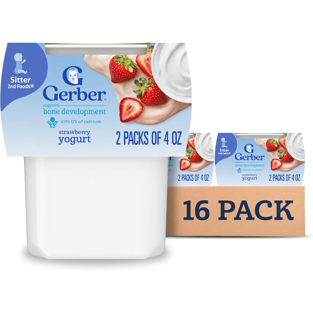 Gerber Stage 2 Strawberry Yogurt tubs front product view