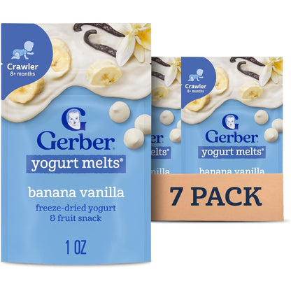 Gerber Stage 3 Banana Vanilla Yogurt Melts 7-pack front view