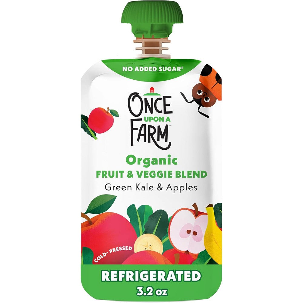 Once Upon A Farm Organic Green Kale and Apples Pouch front view
