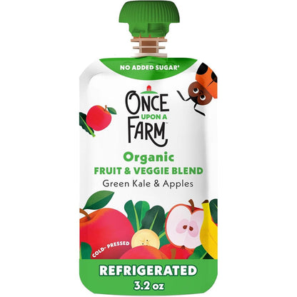 Once Upon A Farm Organic Green Kale and Apples Pouch front view