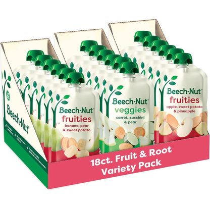 Beech-Nut baby food variety pack front view of 18 pouches