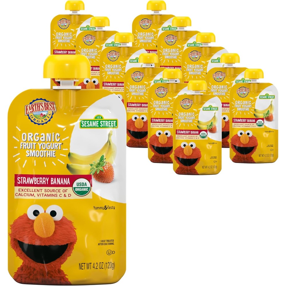Earth's Best Organic Yogurt Smoothie Pouch Strawberry Banana front view