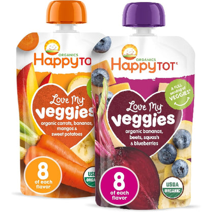 HappyTot Organics Stage 4 Love My Veggies variety pack front view