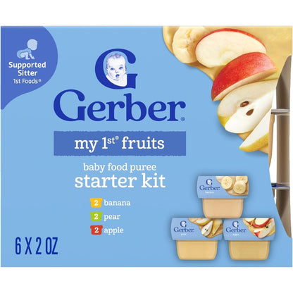 Gerber My 1st Fruits Starter Kit front view showing variety pack