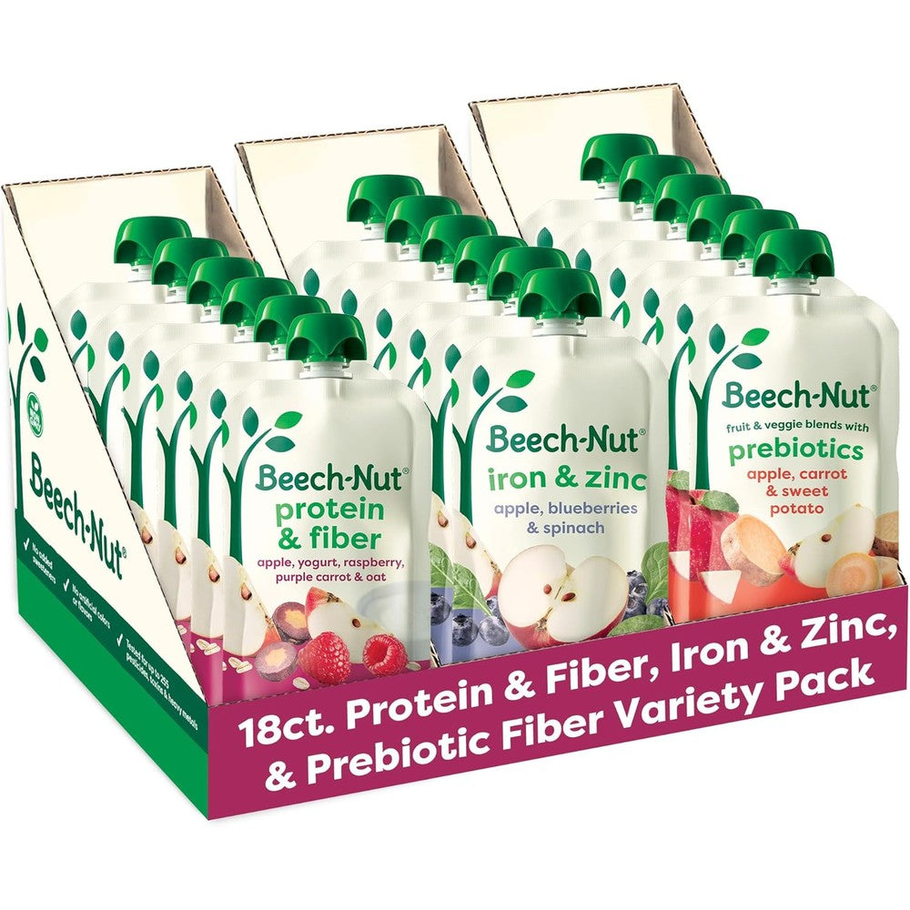 Beech-Nut baby and toddler food pouches variety pack front view