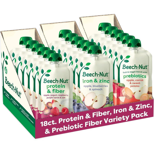 Beech-Nut baby and toddler food pouches variety pack front view