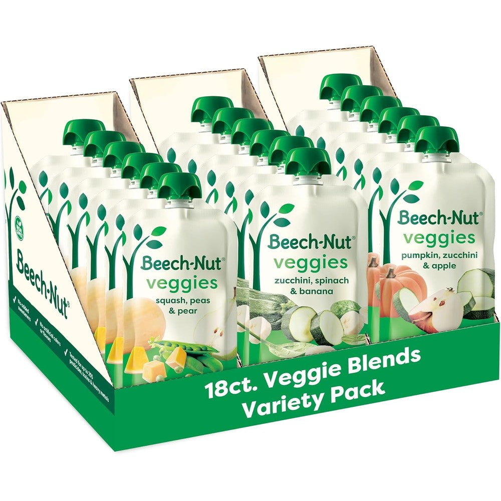 Beech-Nut Baby Food Pouches Veggie Purees variety pack front view