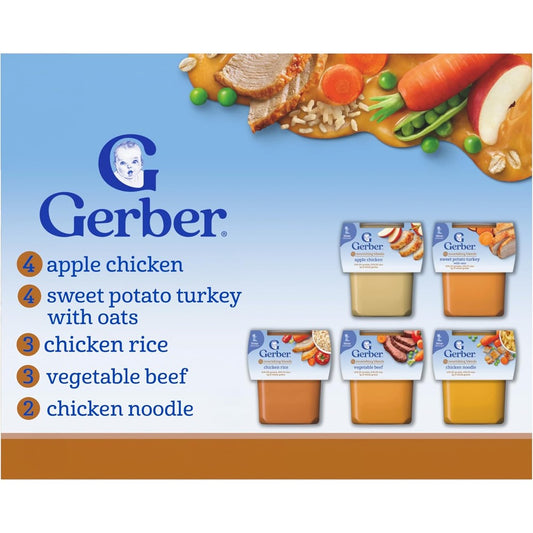 Gerber Stage 2 Nourishing Blends meat and vegetable variety pack front view