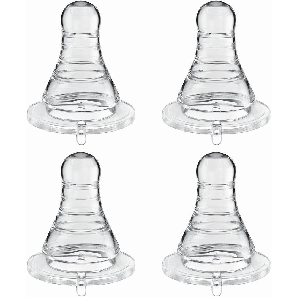 Dr. Brown's natural flow level 1 narrow baby bottle silicone nipple front view for newborn slow flow feeding